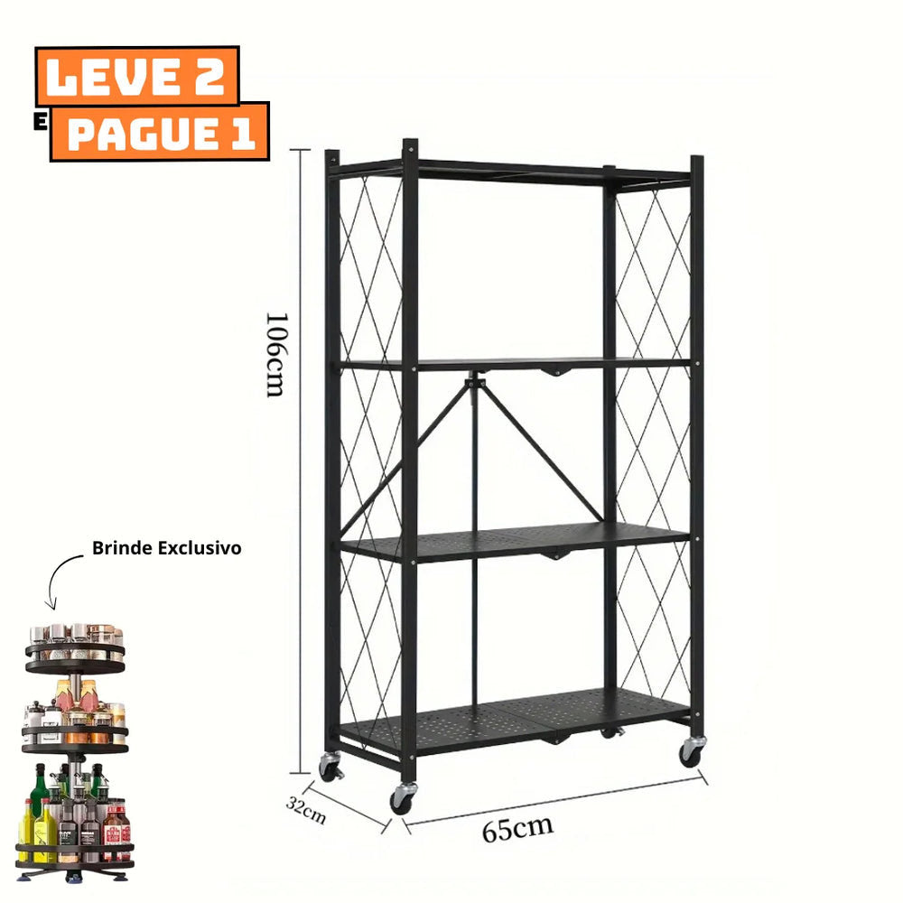 [Leve 2 Pague 1] Prateleira Dobrável Multiuso 5 em 1 + BRINDE: Porta Tempero Giratório