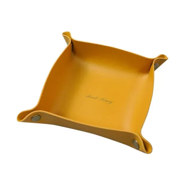 Bandeja Decorativa Minimalista em Couro – Sofisticação e Estilo para Seu Ambiente