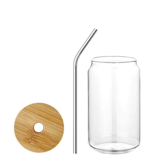 Copo Minimalista com Tampa de Bambu – 320ml/480ml de Elegância e Funcionalidade