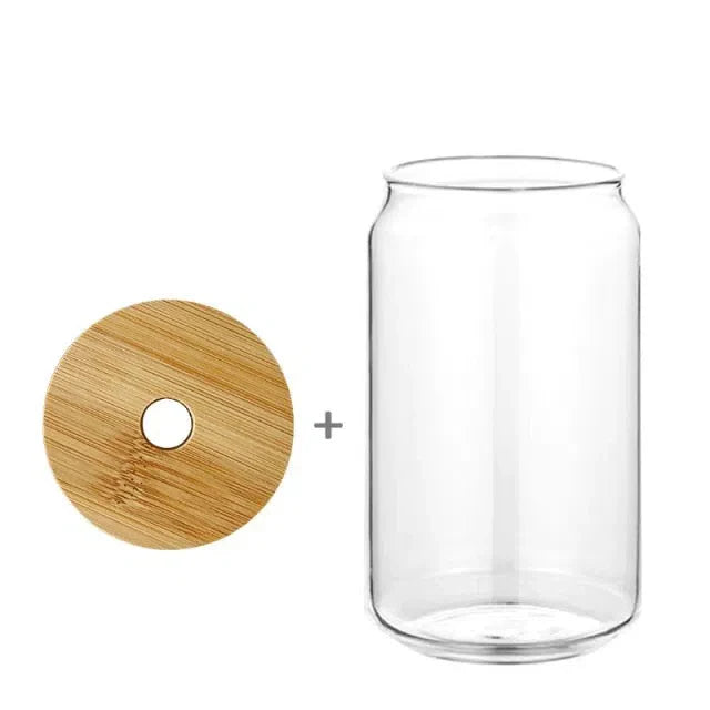 Copo Minimalista com Tampa de Bambu – 320ml/480ml de Elegância e Funcionalidade