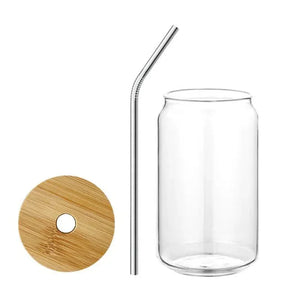 Copo Minimalista com Tampa de Bambu – 320ml/480ml de Elegância e Funcionalidade