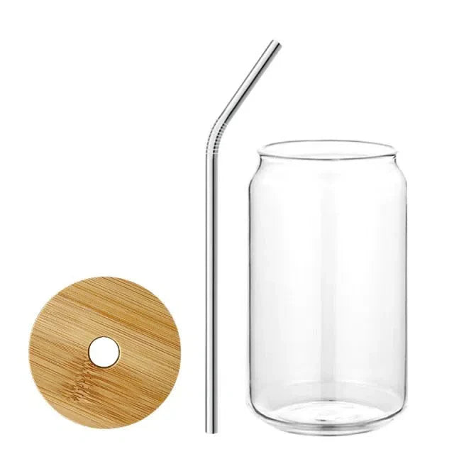 Copo Minimalista com Tampa de Bambu – 320ml/480ml de Elegância e Funcionalidade