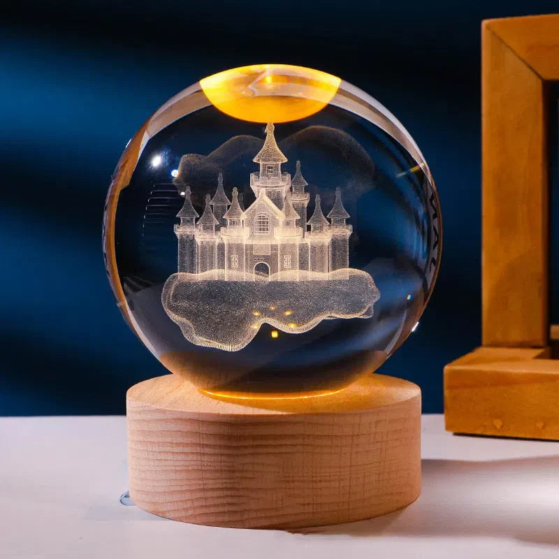 Crystal Light – Luminária de Cristal 3D com Iluminação Deslumbrante