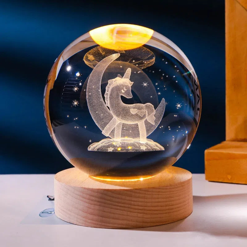 Crystal Light – Luminária de Cristal 3D com Iluminação Deslumbrante