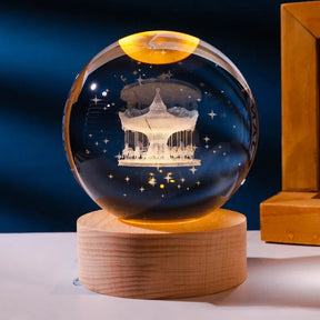 Crystal Light – Luminária de Cristal 3D com Iluminação Deslumbrante