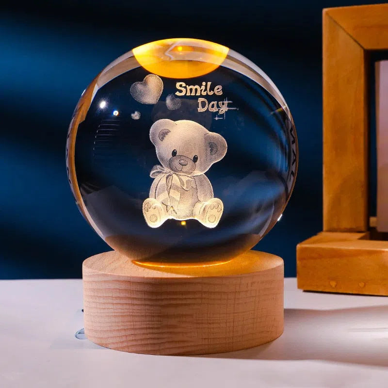 Crystal Light – Luminária de Cristal 3D com Iluminação Deslumbrante