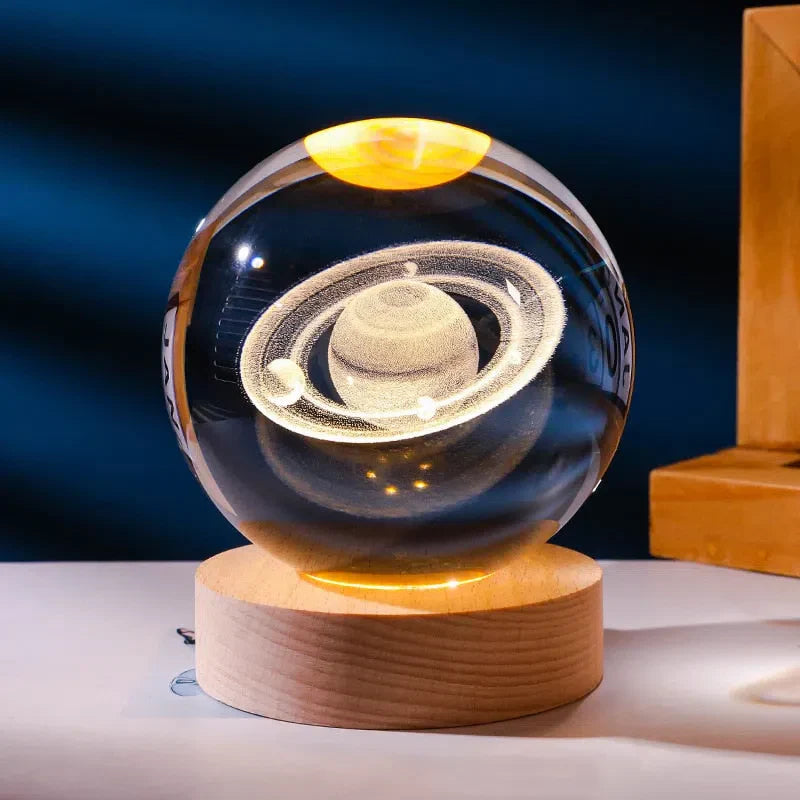 Crystal Light – Luminária de Cristal 3D com Iluminação Deslumbrante