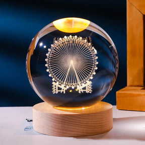 Crystal Light – Luminária de Cristal 3D com Iluminação Deslumbrante