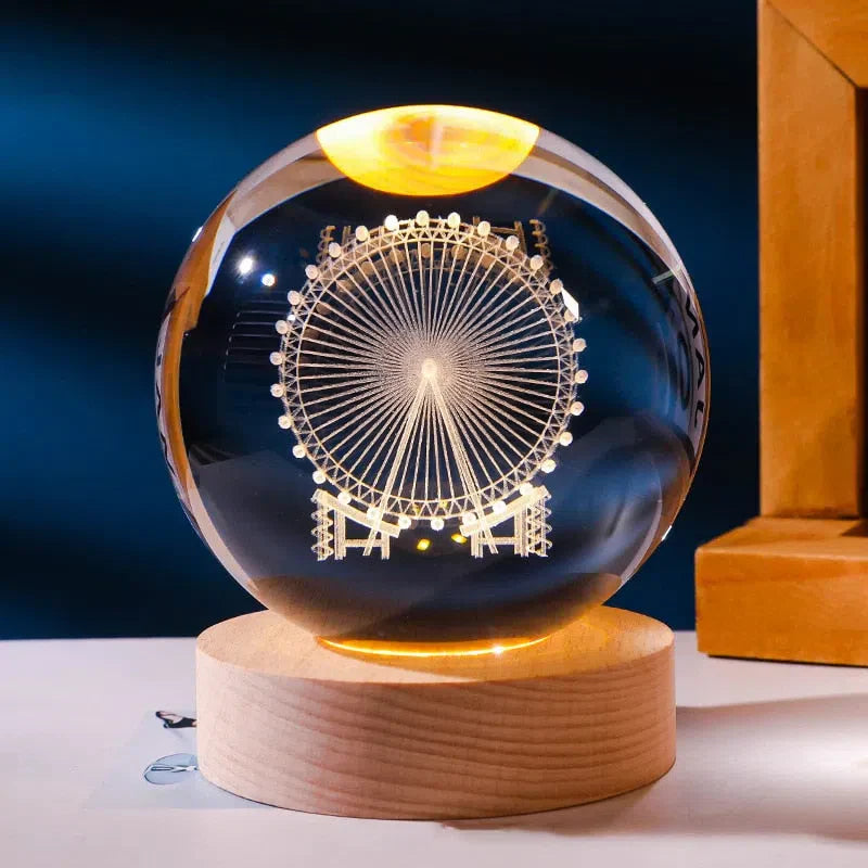 Crystal Light – Luminária de Cristal 3D com Iluminação Deslumbrante