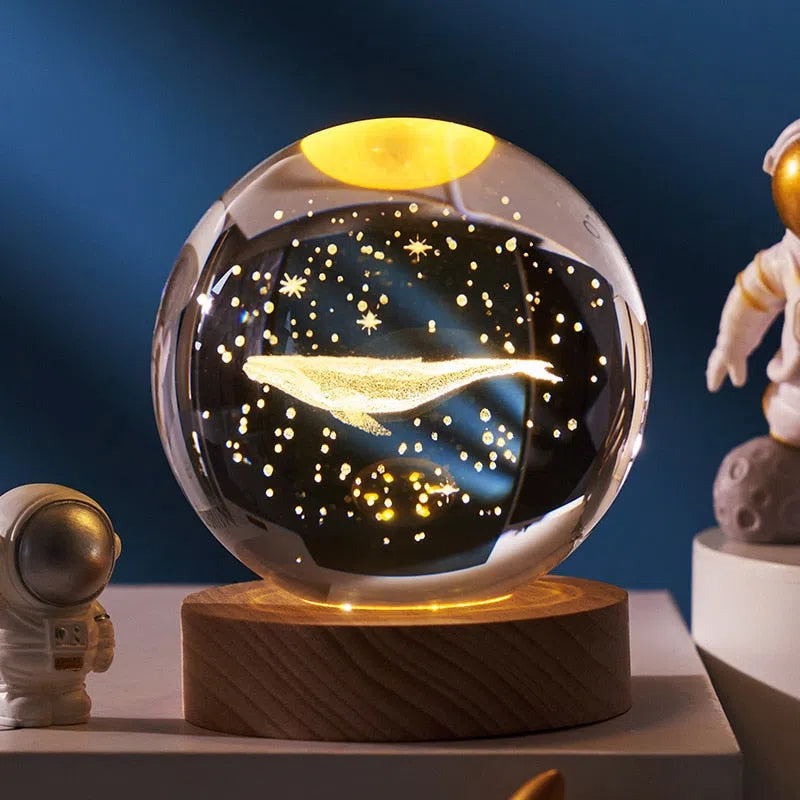 Crystal Light – Luminária de Cristal 3D com Iluminação Deslumbrante