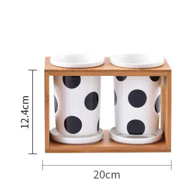 Porta Tempero Nórdico de Cerâmica e Bambu – Estilo e Funcionalidade para Sua Cozinha