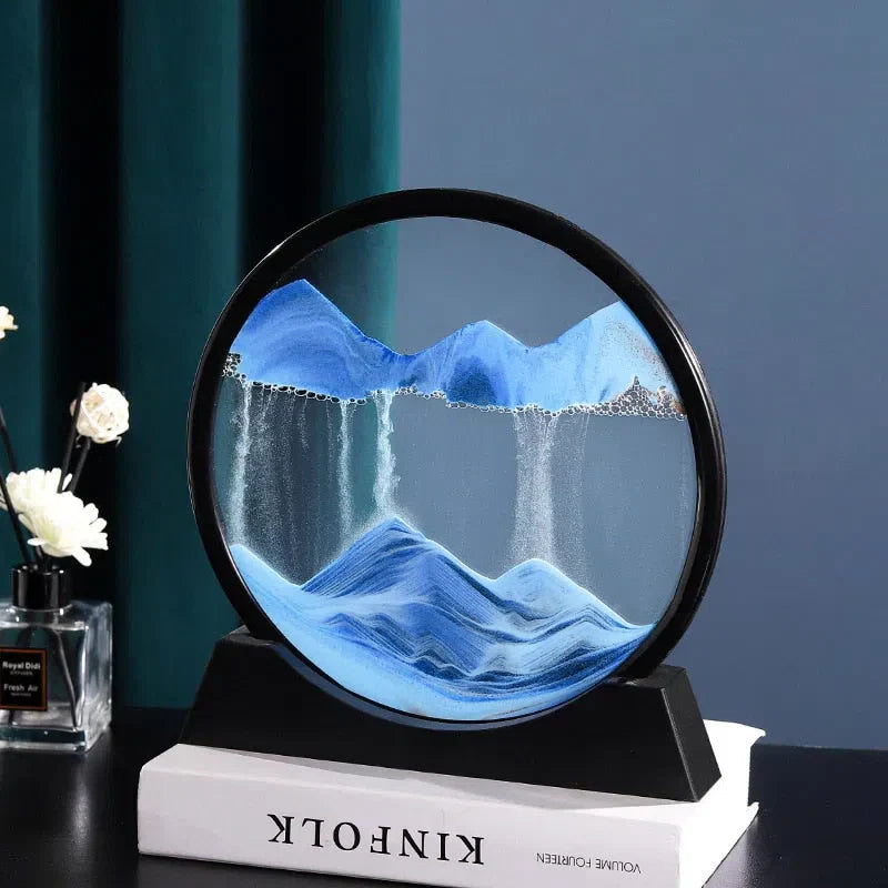 Quadro de Areia Movediça Ornamento 3D – Arte e Movimento em Seu Ambiente