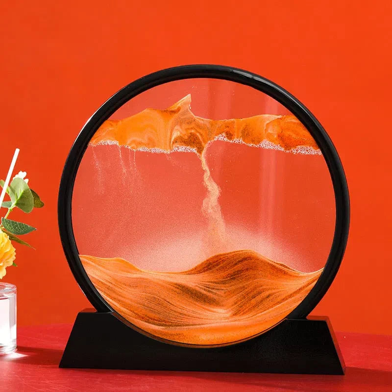 Quadro de Areia Movediça Ornamento 3D – Arte e Movimento em Seu Ambiente