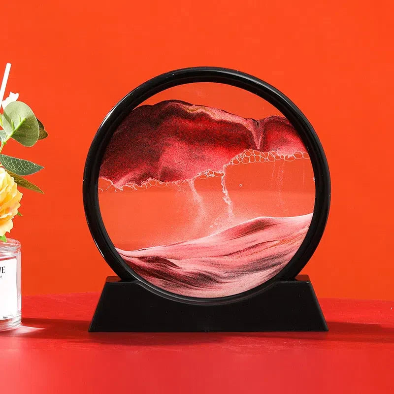 Quadro de Areia Movediça Ornamento 3D – Arte e Movimento em Seu Ambiente