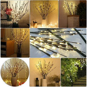Ramos de Salgueiro com LED – Iluminação Natural e Sofisticada