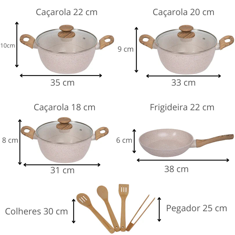 O Jogo de Panelas Premium de 8 peças da linha Ceramic Life Select (Brinox)