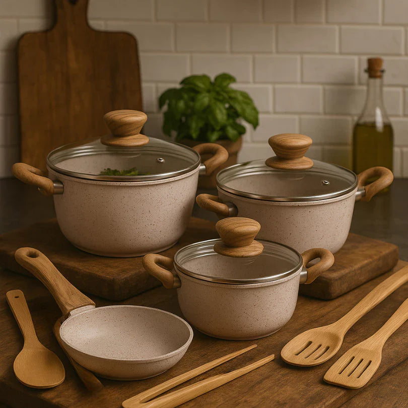 O Jogo de Panelas Premium de 8 peças da linha Ceramic Life Select (Brinox)