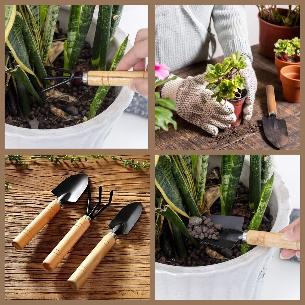 Kit de Jardinagem 3 Peças – Conjunto Mini Ferramentas